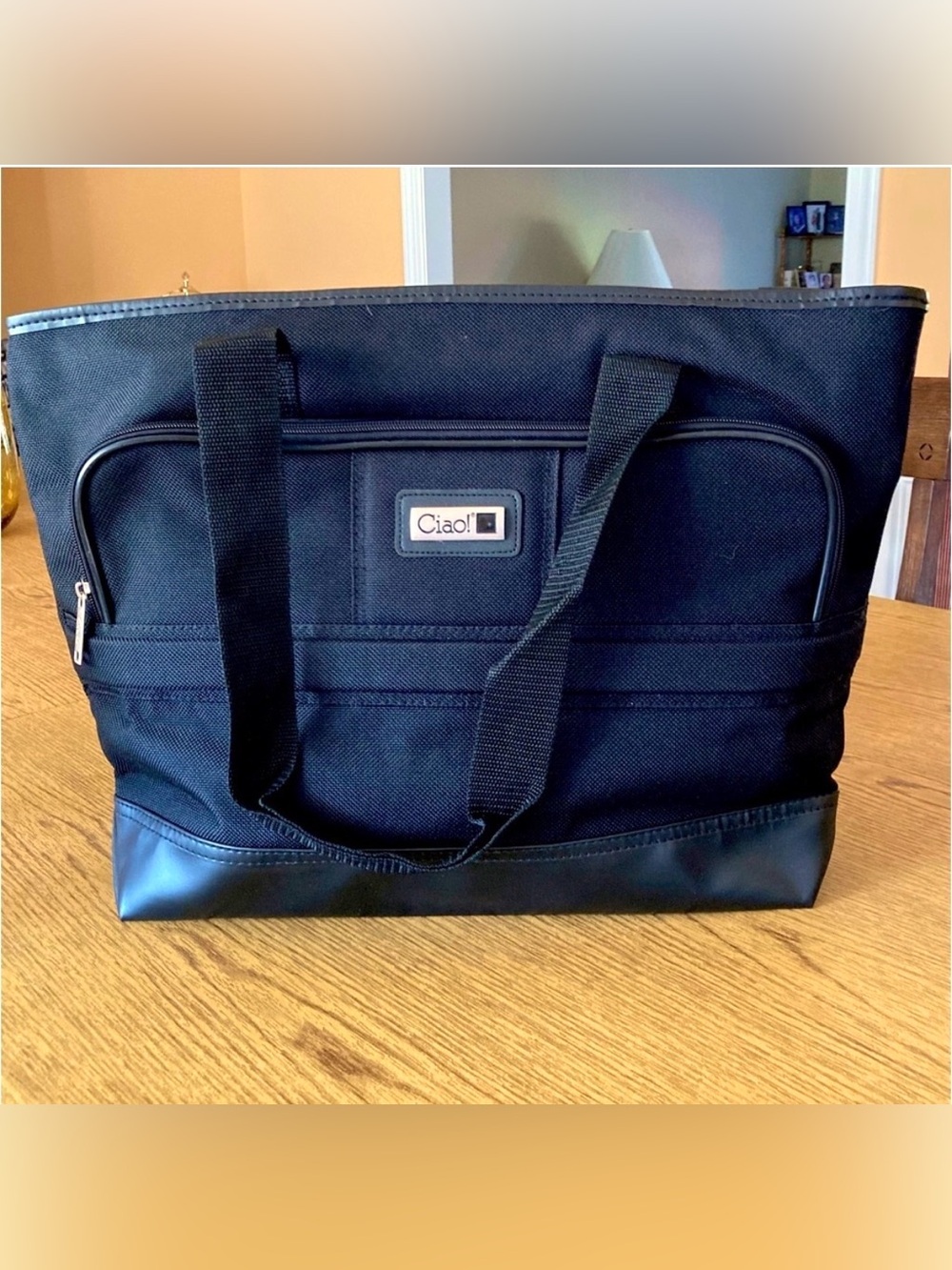 Ciao Black Travel Tote Bag Briefcase Work Utility Carry On Weekender NWOT